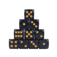 Juego De Dados Acrílicos 10 Piezas 6 Cara 16MM D6 Patrón Grabado Poliedro Para Juegos De Mesa RPG Dungeons And Dragons - details 4