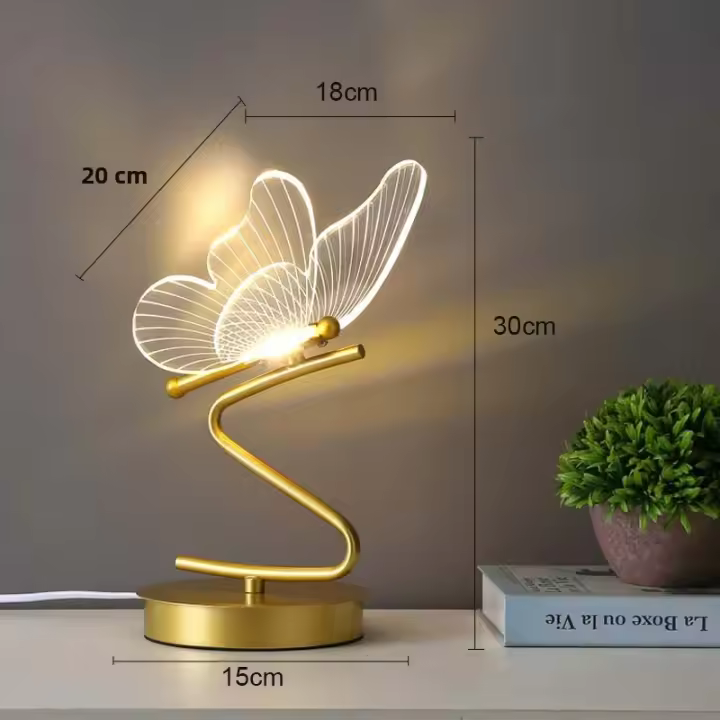 Lámpara De Mesa LED Nórdica Para Iluminación Interior Botón De Encendido Para Dormitorio Sala De Estar Restaurante Decoración De Hogar Mariposa - 1