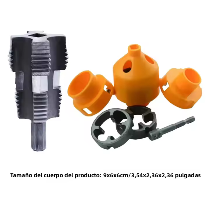 Kit De Herramienta De Rosqueado De Tubos PVC Con 1/2In 3/4In 1Pulgar Herramienta De Rosqueado Redondo Para Taladro Eléctrico - 1