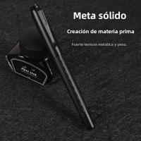 Pluma De Tinta De Acero Titánico Con Nib Negro 0.5mm Recargable Textura De Árbol Pluma De Samurai Escribir Suministros - details 7