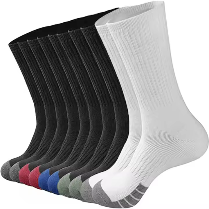 10 Pares De Calcetines Largos Para Hombres Y Mujeres En Colores Negro Y Blanco Estilo Deportivo Para Otoño E Invierno - 1