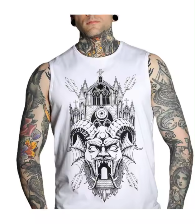 Camiseta Sin Mangas de Baloncesto Temple Blanco Hombre  HYRAW  SU24-M08 - 1