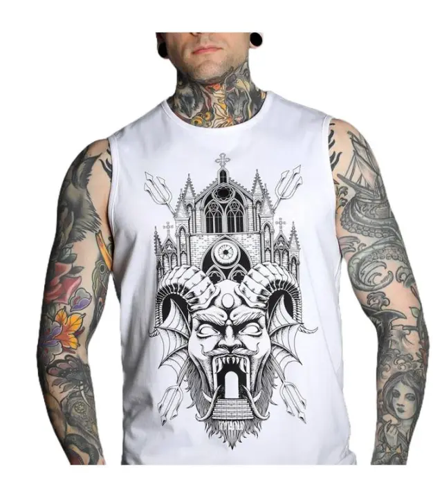 Camiseta Sin Mangas de Baloncesto Temple Blanco Hombre  HYRAW  SU24-M08 - 1