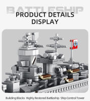 Bloques De Construcción Militar WW2 Gran Buque De Guerra Modelo En Ladrillo Juguete Educativo Para Niños Regalo De Fiestas Para Niños Hombres - details 12
