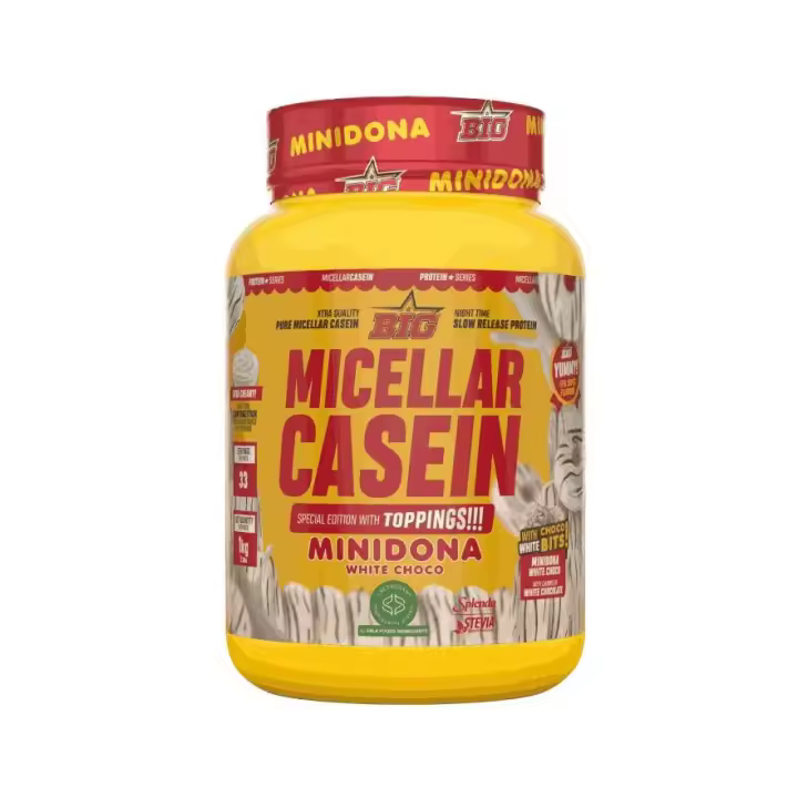 BIG MICELLAR CASEIN WITH TOPPINGS MINIDONA CHOCOLATE BLANCO 1KG EDICIÓN ESPECIAL CON TROCITOS - 1