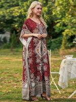 Vestido Largo Sin Mangas Para Mujer Estampado De Playa Casual Y Suelto Con Cuello En V Vestido De Vacaciones De Verano De Talla Única - details 7