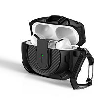 Funda De Carbono Para Airpods 4/3/2 Y pro Con Hebilla De Escalada Cierre Seguro Carcasa Rígida Para Auriculares Material TPU+PC - details 1
