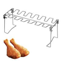 Soporte De Barbacoa Para Pollo Y Piernas De Cerdo En Acero Inoxidable Antideslizante Y No Adherente Herramienta De Cocina Resistente Al Calor Para Asado Y Horno - details 0