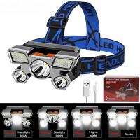 Linterna Frontal LED Potente 5 Con Recarga USB Y Batería 18650 Para Camping Pesca Emergencia Buscaminos Luz De Exterior - details 15