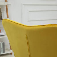 Sillón Cecodadi Sillón orejero con reposabrazos, tapizado, moderno, Tecnológico, experiencia inteligente, Estructura de Madera Chaise longue tapizada Efecto terciario, chaise longue de salón, dormitorio, Amarillo - details 3