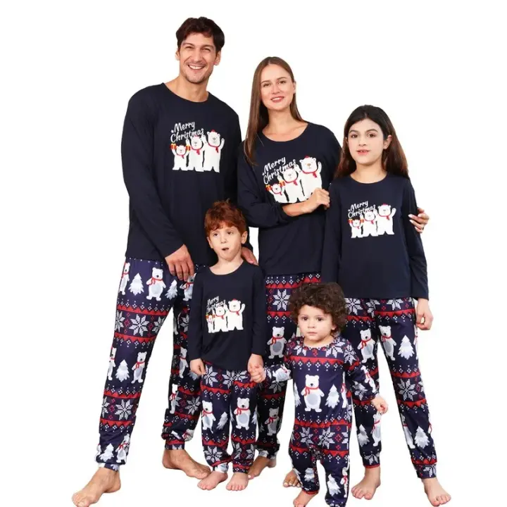 Pijama de Navidad para la familia, ropa de casa, estampado papá, mamá y niño, ropa de disfraces, 2024 - 1