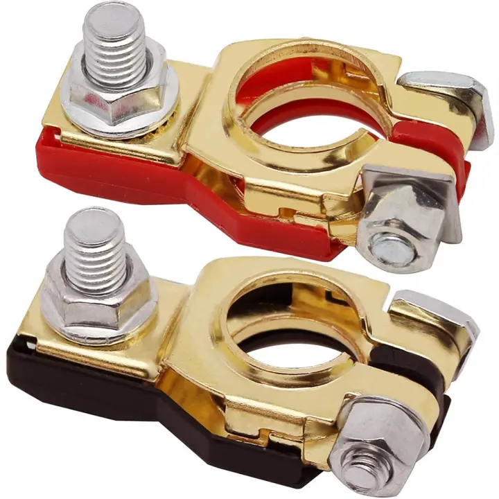 Conector De Terminal De Batería De Coche 2pcs Cable De Cable Para Batería Universal 12V 24V Positivo+Negativo Placas De Batería - 1
