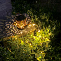 Cubeta De Riego Solar Con Luz Cascada Impermeable Decoración De Jardín Exterior Con Luces LED Cadena De Luz Solar Para Jardín - details 3