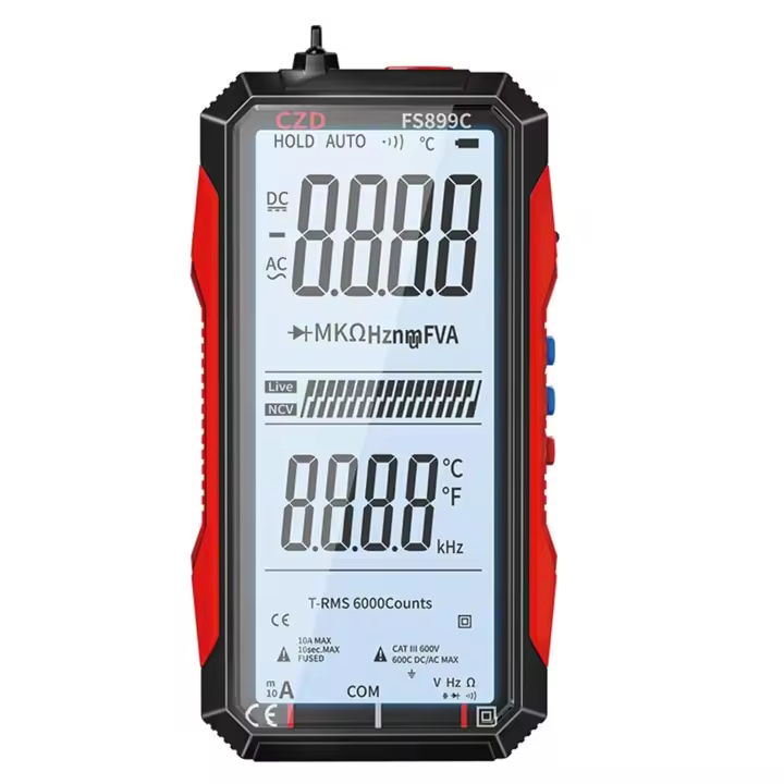 Multímetro digital: compacto, recargable, pantalla completa, fácil de leer y operar, recargable por USB, alta precisión, con retroiluminación LCD para uso nocturno, ideal para diagnóstico automotriz - 1