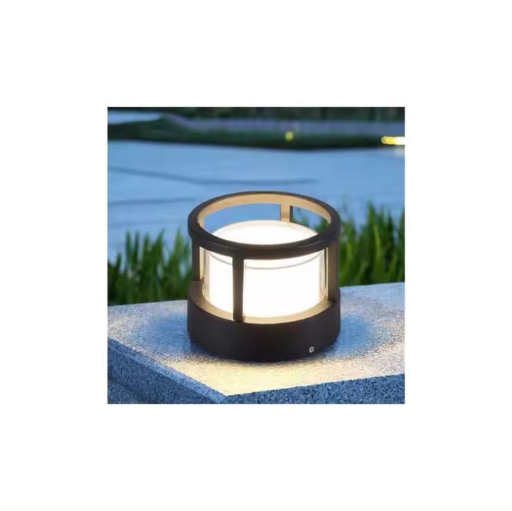 Lámpara de pie de césped Cylindrinal Europeo Luz de columna de Jardín al Aire Libre Impermeable Patio Cubierta Patio Muelle Chimenea Pilar Luz Villa Chimenea LED Pastizales Luces de piso - 1