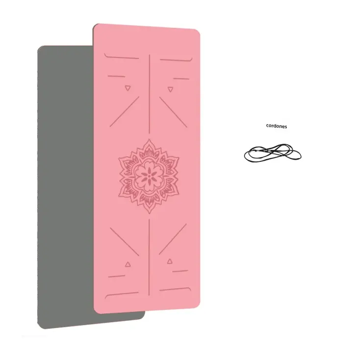 Manta De Yoga TPE Antideslizante Para Fitness En Casa Con Líneas Guía 180x57cm Espesor De 6mm Para Principiantes - 1