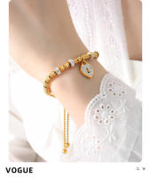 Encanto Pulsera de diamantes con incrustaciones de candado en forma de corazón estilo Ins, pulsera de hebilla extraíble de acero de titanio, nicho ligero, joyería de mano de moda versátil de lujo, joyería de mujer de tamaño ajustable - details 4