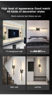 Luz De Pared LED Moderna Minimalista En Negro Iluminación Interior Elegante Para Sala De Estar Dormitorio Pasillo Decoración De Luces Verticales Sencillas Y Elegantes - details 2
