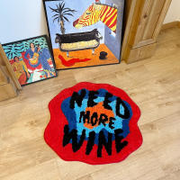 Alfombra Tufted Need More Wine 100% Hecha a Mano Alfombra Irregular Para Noche Sofisticada Y Suave Peluche Colorida Alfombra De Baño Alfombra De Dormitorio - details 3