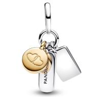 Charm Colgante triple Pandora 763436 C01 Amistad, Viene con embalaje de Caja De Regno original. - details 0