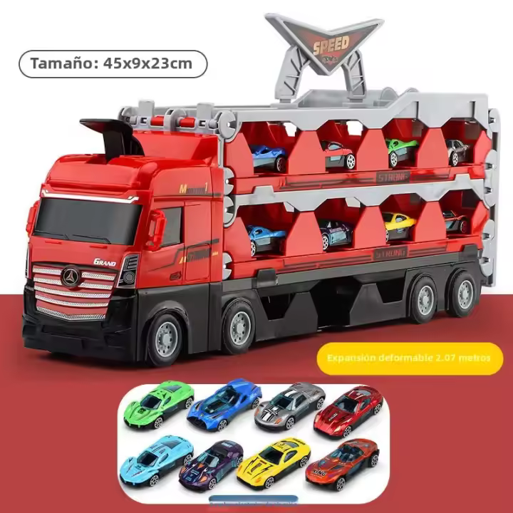 Gran Camión De Transporte De Coches Lloy Deformable Y Plegable Multifuncional Regalo Educativo Para Niños Modelo De Deportivos - 1