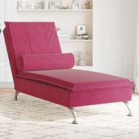 vidaXL Sofá diván de masaje con cojín de terciopelo en color Azul/Rosa/Gris oscuro y más | acolchados duraderos para sofás de jardín terraza exterior - details 4