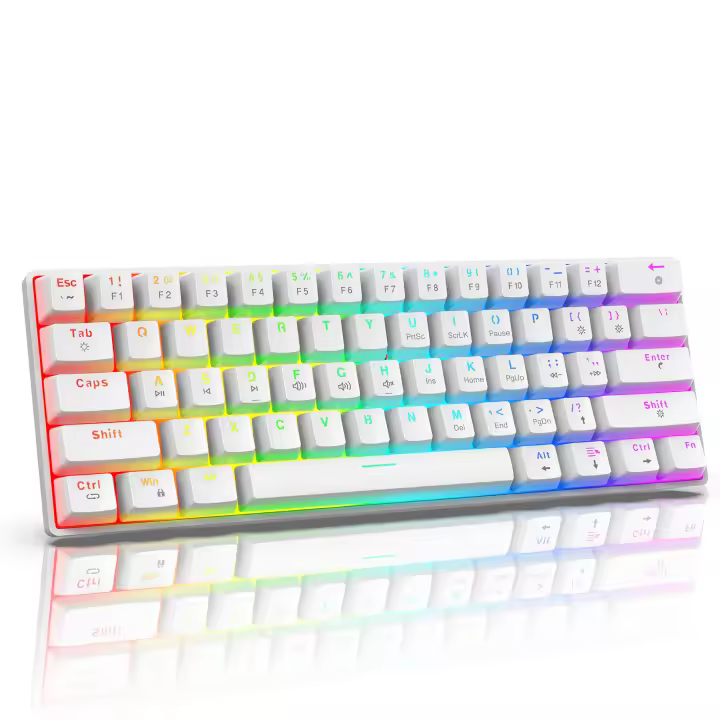Teclado Mecánico De Juego HXSJ V900Pro 61 Teclas RGB Con Interruptores Hot Plug Cableado Para Computadora Y Laptop Estilo Mini - 1