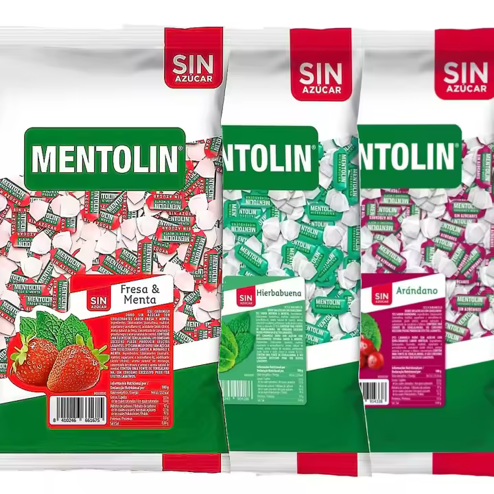 MENTOLIN PACK 3 Kg caramelos sin azúcar duros Fresa Menta & Hierbabuena & Arandano - 1