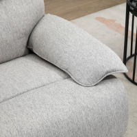 HOMCOM Sillón Reclinable de Salón Sillón Relax Reclinable Manual Tapizado en Tela con Reposapiés Carga 160 kg para Personas 150-190 cm 89x98x101 cm Gris - details 4