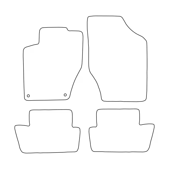 Juego de alfombrillas de terciopelo para Citroën DS4 2011-2015 - acabado azul - 1