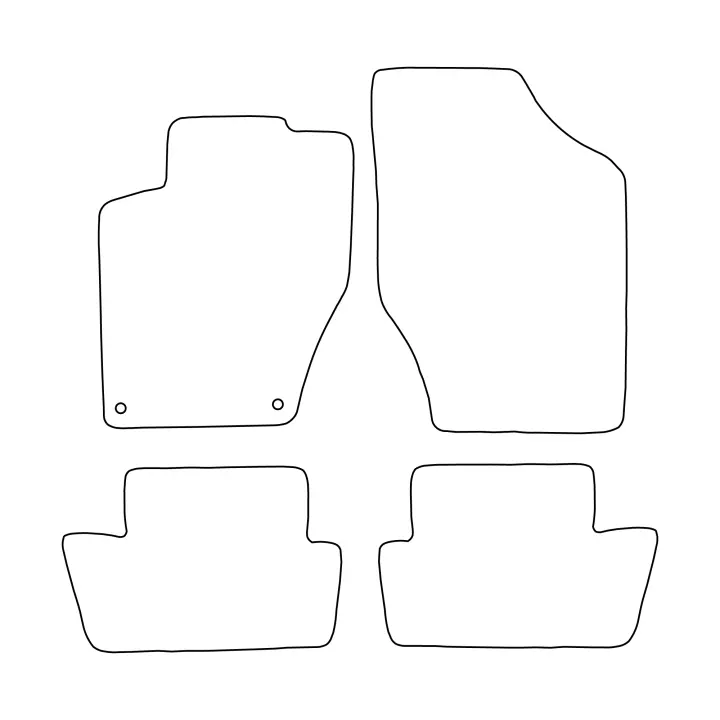 Juego de alfombrillas de terciopelo para Citroën DS4 2011-2015 - acabado rojo - 1