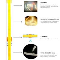 Tira De Luz LED COB DC5V Con Suministro De Energía USB 320LED/m Alta Densidad Flexible 3000K/4500K/6500K Para Iluminación De Sala De Estar - details 4