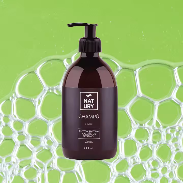 NATURY Champú Natural Phytokeratina y Aceite de Sésamo 500ml - 1