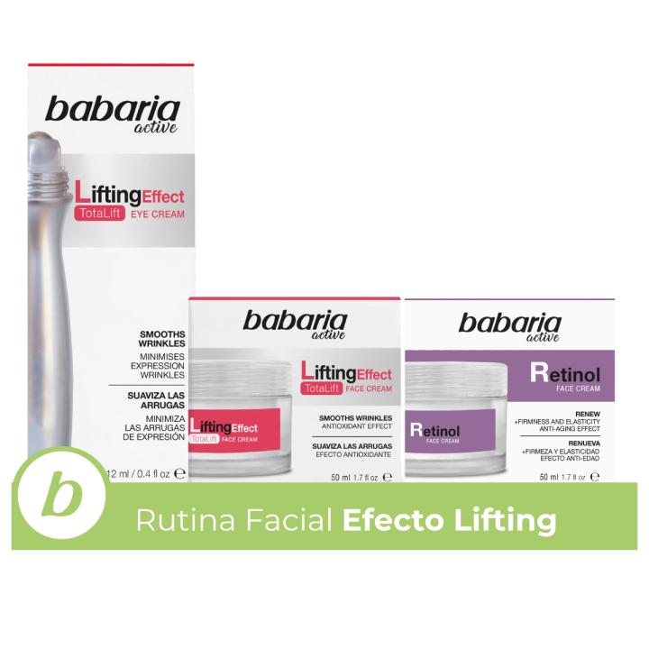 Babaria - Crema Antiarrugas Retinol y Lifting + Contorno de Ojos Antiarrugas Lifting Effect Antiedad Global | Vegana — oferta en Miravia