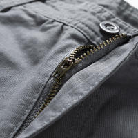 Shorts De Verano Para Hombre Puro Algodón Con Multiple Bolsillos Trabajo Casual Cintura Media Pierna Recta Overbice Longitud De Rodilla Playa - details 12