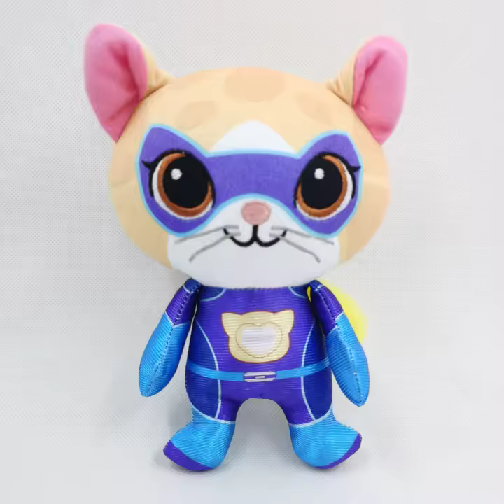 Muñeco De Peluche Suave Y Transparente Super Kitty Team Para Niños Juguete De Gatito Azul Verde Y Amarillo Regalo Navideño - 1