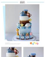 Topper De Pastel De Tren Marrón Con Animales Para Niños Decoración De Cumpleaños Bebé Fiesta De Aniversario Con Giraffa Oso Elefante Mono - details 0