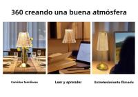 Lámpara De Mesa LED Recargable Con Sensor Táctil 3 Colores Dimmer Para Decoración De Habitación Hotel Bar Lámpara Atmosférica - details 1