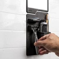 Organizador De Baño De Silicona Impermeable Con Espejo Y Porta Cadena Para Ducha Y Baño Herramienta De Almacenamiento Para Toallitas Y Cuchillas - details 0