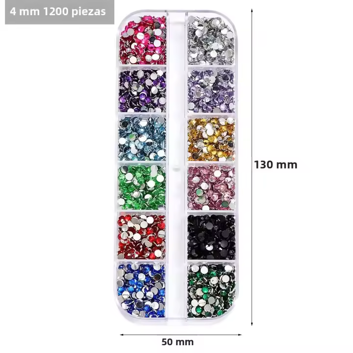 Set De 2400 Piezas De Rhinestones AB Jelly 2mm Resina Redonda Flatback Coloridos Para Decoración De Uñas DIY Art 3D - 1