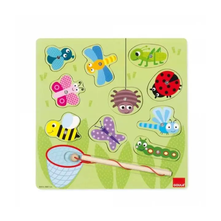 Puzzle Bichos magnético Cazamariposas madera goula de DISET - 1