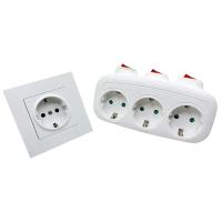 Enchufe Eléctrico Europeo Con Interruptor ON/OFF Montado En La Pared Adaptador De Extensión De 1 a 3 Maneras Estándar Alemana - details 2