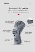 1Pcs Soporte De Rodilla Completo De Silicona Con Resorte Protección De Mecisus Compresión Y Medial Para Hombres Y Mujeres Correr Deportes - details 2