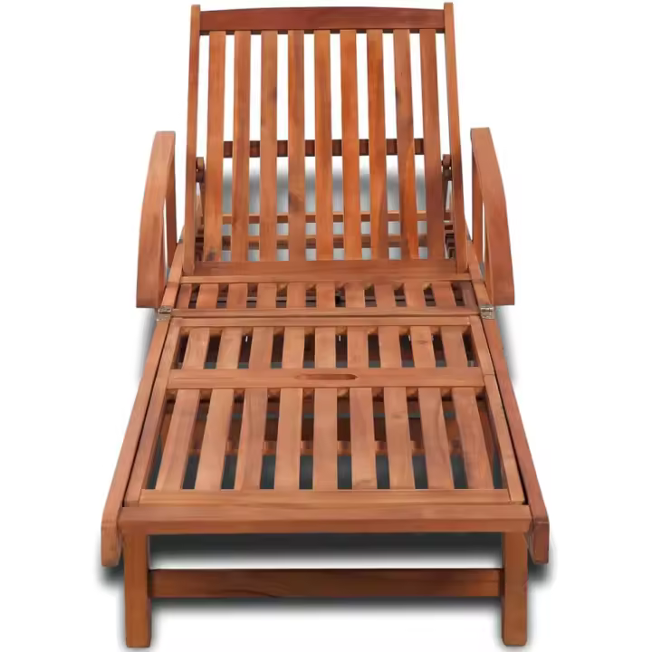 vidaXL Tumbona de madera maciza de acacia Modelos de 1 tumbona, 2 tumbonas con mesa, 2 tumbonas Sillas de Exterior Ideal para jardín, playa, piscina, terraza Tumbona Piscina Tumbonas Playa Tumbonas Jardín Exterior - 1