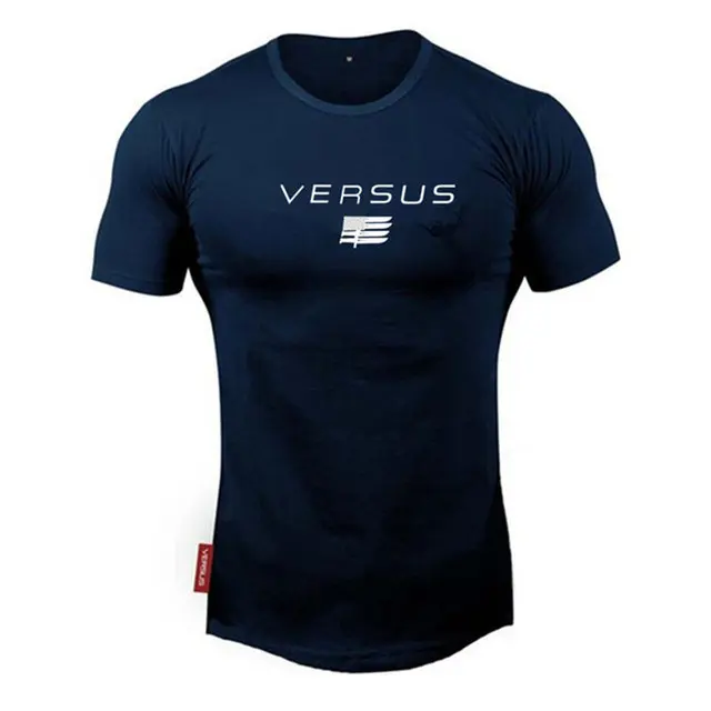 Camiseta De Running Para Hombre 2024 Marca Nueva Algodón O-neck Camiseta Deportiva Para Gimnasio Y Fitness Estación De Verano Manga Corta Transpirable Y Wicking De Humedad - 1