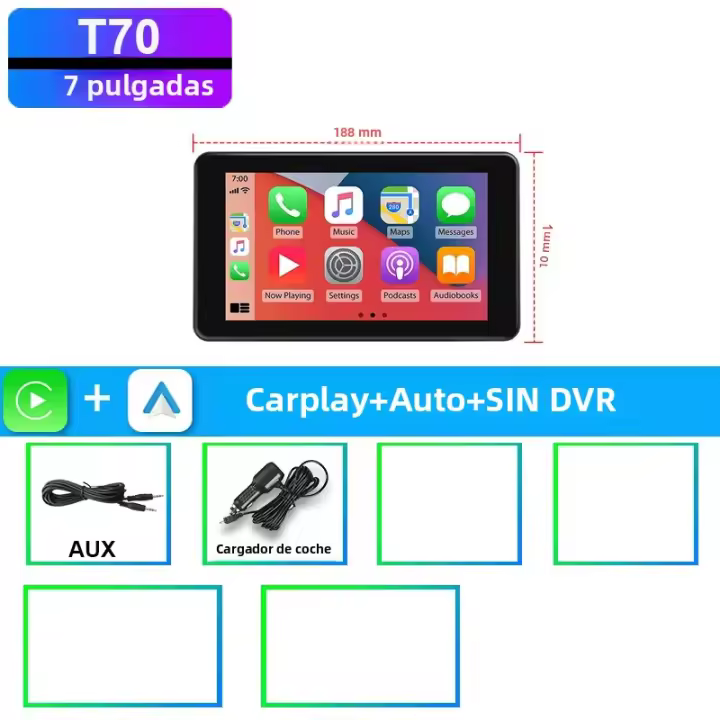 Vtopek Pantalla Multimedia Portátil Para Coche 10.26 Pulgadas Con Wireless Carplay Android Auto Touch Screen BT Video Stereo - 1