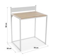 New Planet Home® Mesa Escritorio Lily 70x50x90cm / Will [Plegable] 80 x 45 x 75.5cm - Mesa de oficina en Madera Roble, Modelo Claro, Nórdico - New planet Home® OFFICE COLLECTION - details 1