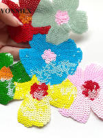 Parche De Diseño Floral Con Lentejuelas Multicolor Para Moda Parche Brillante De Hierro Aplicación Para Ropa Accesorios DIY Para Mujeres Y Niñas Material Poliéster - details 2