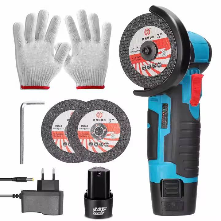 12V Mini amoladora angular, máquina de corte recargable para el hogar, pulidora eléctrica de mano - 1