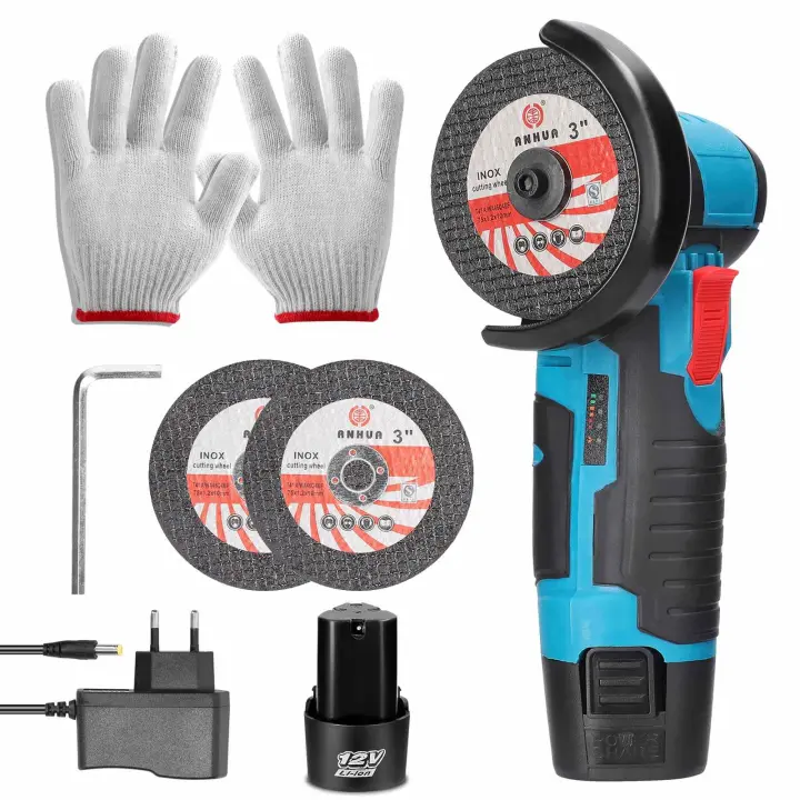 12V Mini amoladora angular, máquina de corte recargable para el hogar, pulidora eléctrica de mano - 1